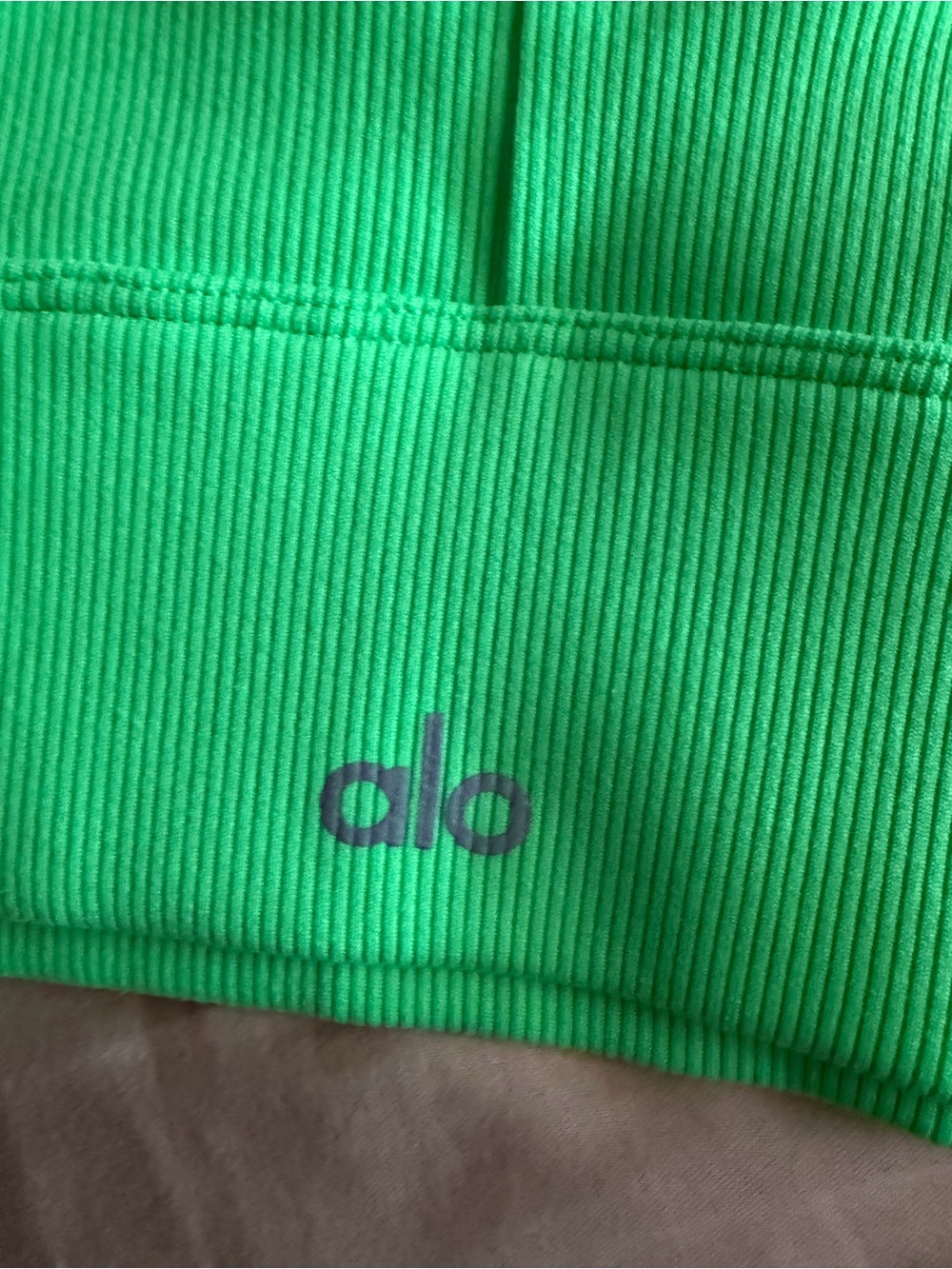 ALO Yoga Bright Green Ribbed Crop Top